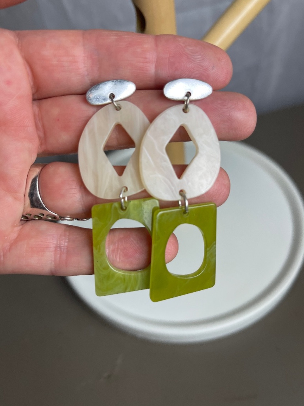 Colorful statement dangle earrings